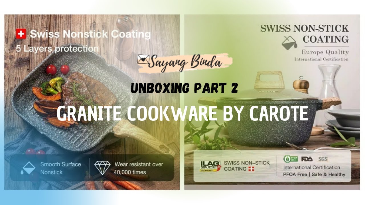 UNBOXING PANCI GRANITE PART 2 | PANCI ANTI LENGKET | CAROTE GRILL PAN 28 CM & CASSEROLE 24 CM