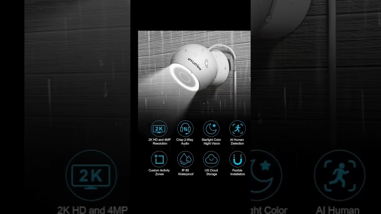 LaView 4MP 2K Security Cameras Outdoor Indoor Wired,IP65, Starlight Sensor & 100 Ft Night 