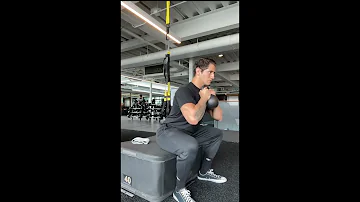 KB box squats with tempo