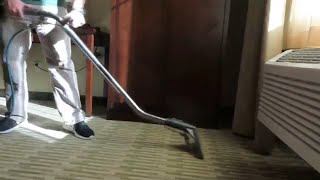 Carpet cleaning & GUM Removal in Hotel Room using a portable