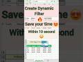 Amazing Excel Tricks Impress your Boss🔥Create Dynamic Filter in Excel #excel #exceltips #exceltricks