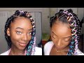 Jumbo box braids (rubber band method )