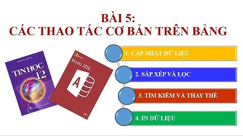 Bài 5: Các thao tác cơ bản trên bảng Tin học 12
