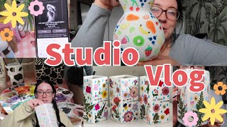 Studio Vlog ✿ small business making pressed flower vases + working through etsy orders!