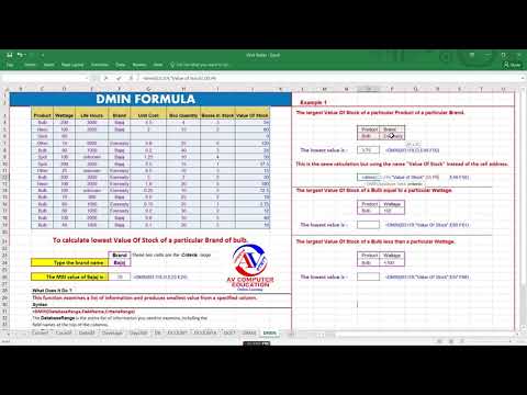 Excel DMIN Function || Excel DMIN Formula || How to use the Excel DMIN function