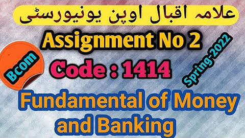 Fundamental of money and Banking Assignment No 2 Spring 2022| Niaz422