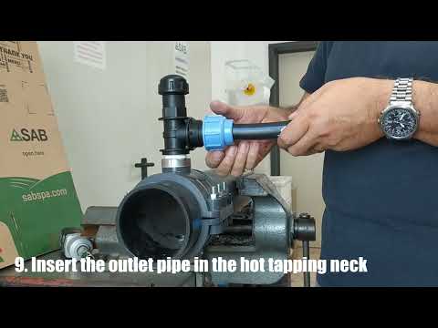 How to install a clamp saddle and a hot tapping neck on PE pipes