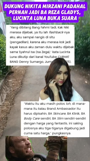lucinta Luna dukung Nikita Mirzani, padahal pernah jadiBA Reza Gladys#beritaviral