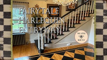 PAINTING OUR 83 YEAR OLD WOOD FLOORS! ~ DRESSING UP THE ENTRYWAY WITH A HARLEQUIN RUNNER
