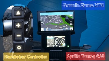 Garmin Zumo XT2 & Handlebar Controller on Aprilia Tuareg 660 set-up installation 