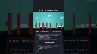 Christmas Mini Game 🎄 | Santa Road Animation Using HTML CSS JS #shorts #gameplay #santa #cristamas
