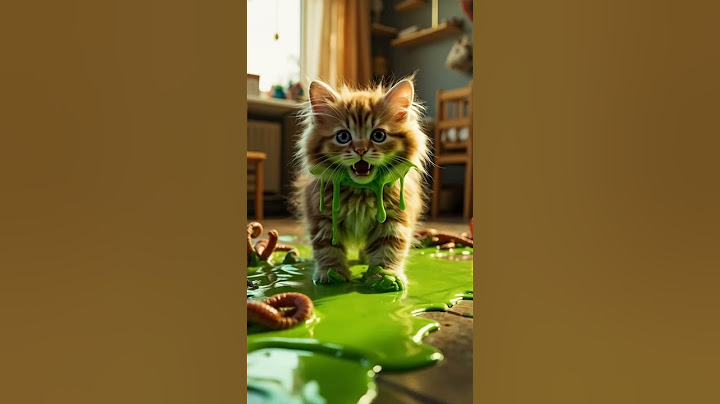 Ronaldo & Kitten eat Worm...🙀🤮 #cute #cat #cartoon