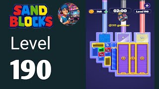 Sand blocks drop puzzle level 190  solution and walkthrough 