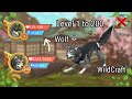 Wildcraft level 1 to 200 wolf  no wildclub 