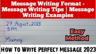 Message Writing Format - Message Writing Tips | Message Writing Examples