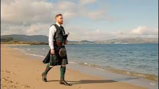 Scotsman Walking On Inver Bay Beach On History Visit To Island Of Raasay Scotland