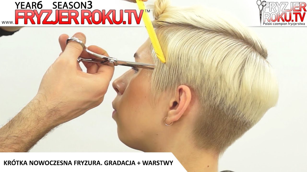 Krotka Nowoczesna Fryzura Gradacja Warstwy Fryzjerroku Tv Youtube