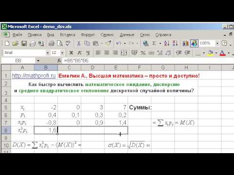 Как вычислить математическое ожидание и дисперсию?