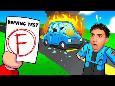Taking a DRIVING TEST in Roblox... (crashed)
