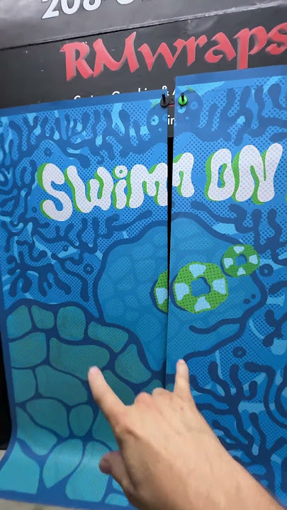 Double Door Custom Printed Vinyl wrap made for entryway pool.