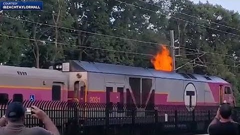 MBTA Commuter Rail train catches fire, passengers say they were told to get back on