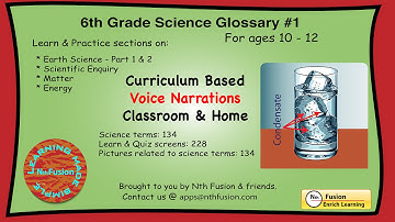 6th Grade Science Glossary # 1 : Learn and Practice Worksheets for home and classroom