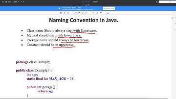 Naming Convention In Java Video-8