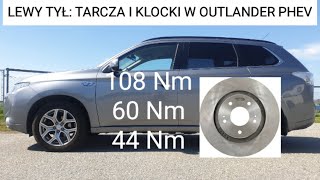 TARCZE KLOCKI TYŁ WYMIANA OUTLANDER 2013 - 2018 MITSUBISHI REAR BRAKE DISC PADS REPLACEMENT