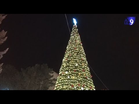 ახალციხის მთავარი ნაძვის ხე აანთეს (ვიდეო)