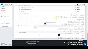 Deleting courses instructions