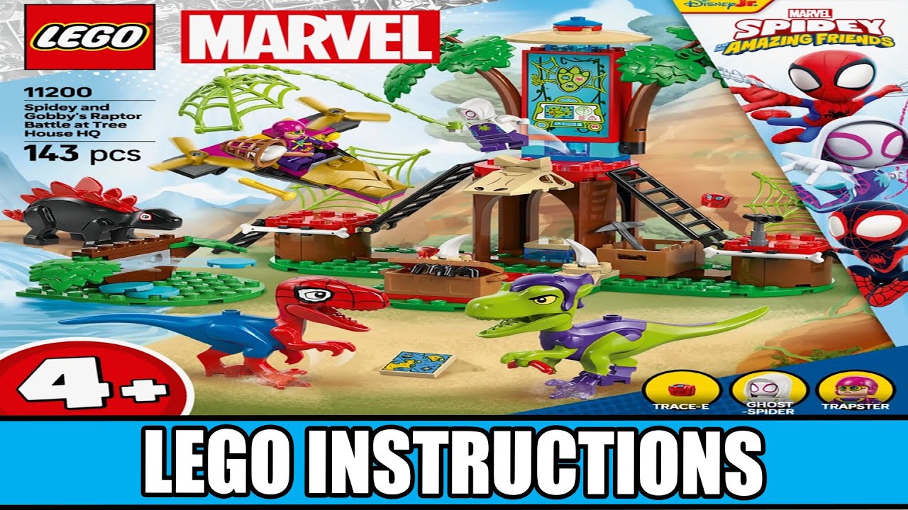 Marvel Super Heroes - Spidey and Gobby's Raptor Battle at Tree House HQ LEGO instructions