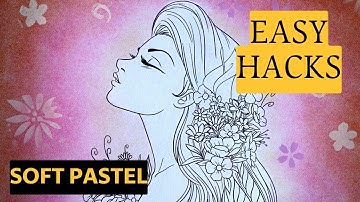 3 Easy HACKS HOW TO use SOFT PASTELS and INKPADS for Coloring Book Background