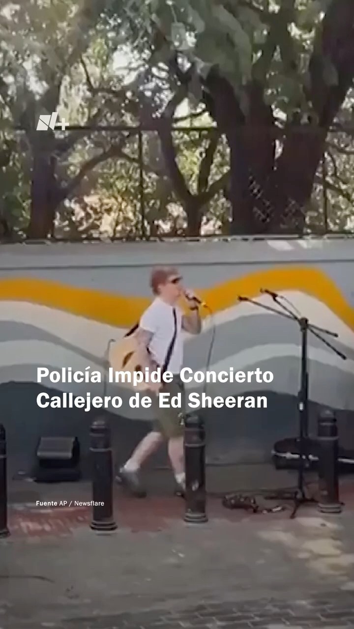 Momento en que policía impide concierto callejero de Ed Sheeran en la India - N+ #shorts
