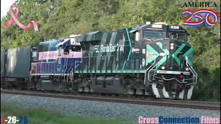 Short FEC 204 NB | 813 ES44C4 & 425 GP40-2 Breast Cancer Unit Track Speed In Titusville FL   