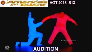 UDI Blacklight Dance Group AWESOME ACT IN DARKNESS America's Got Talent 2018 Audition AGT