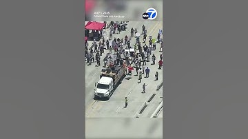 Protesters shut down Sixth Street bridge in downtown Los Angeles