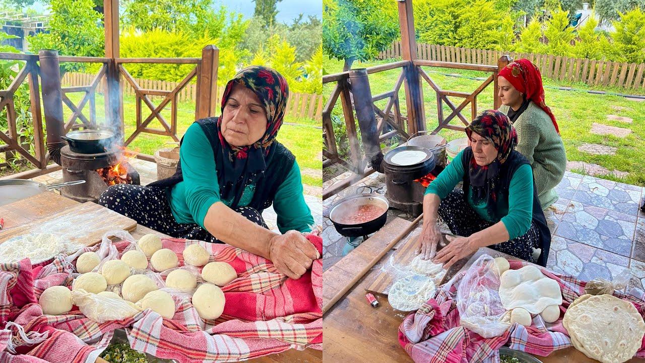 YENİ OCAKDA KAT KAT KÜÇÜK KÖY EKMEĞİ YAPIMI ~ EN LEZZETLİ SEVDİĞİMİZ AKŞAM YEMEĞİ