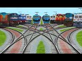 ⚕️10 Trains Crossing At Bumpy Curves Railroad Tracks | best train videos for toddlers | kids games