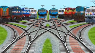 10 Trains Crossing At Bumpy Curves Railroad Tracks Best Train Videos For Toddlers Kids Games