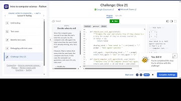Challenge Dice 21 Khan Academy