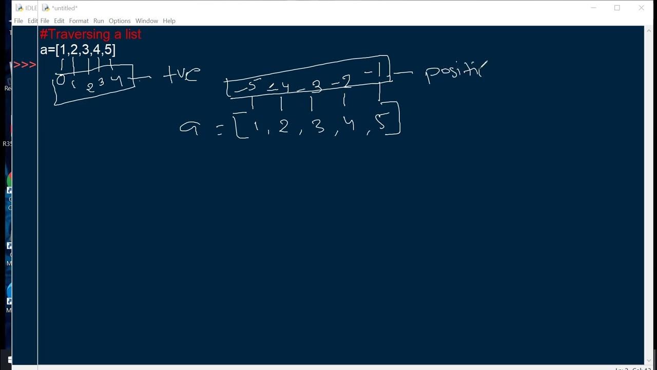 Traversing a list: Indexing:Forward Indexing and Backward Indexing :# ...