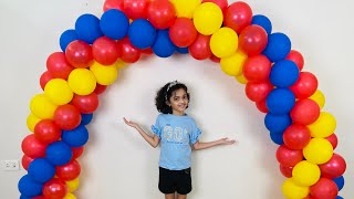 How to make 3 colour spiral balloon arch for decoration easy