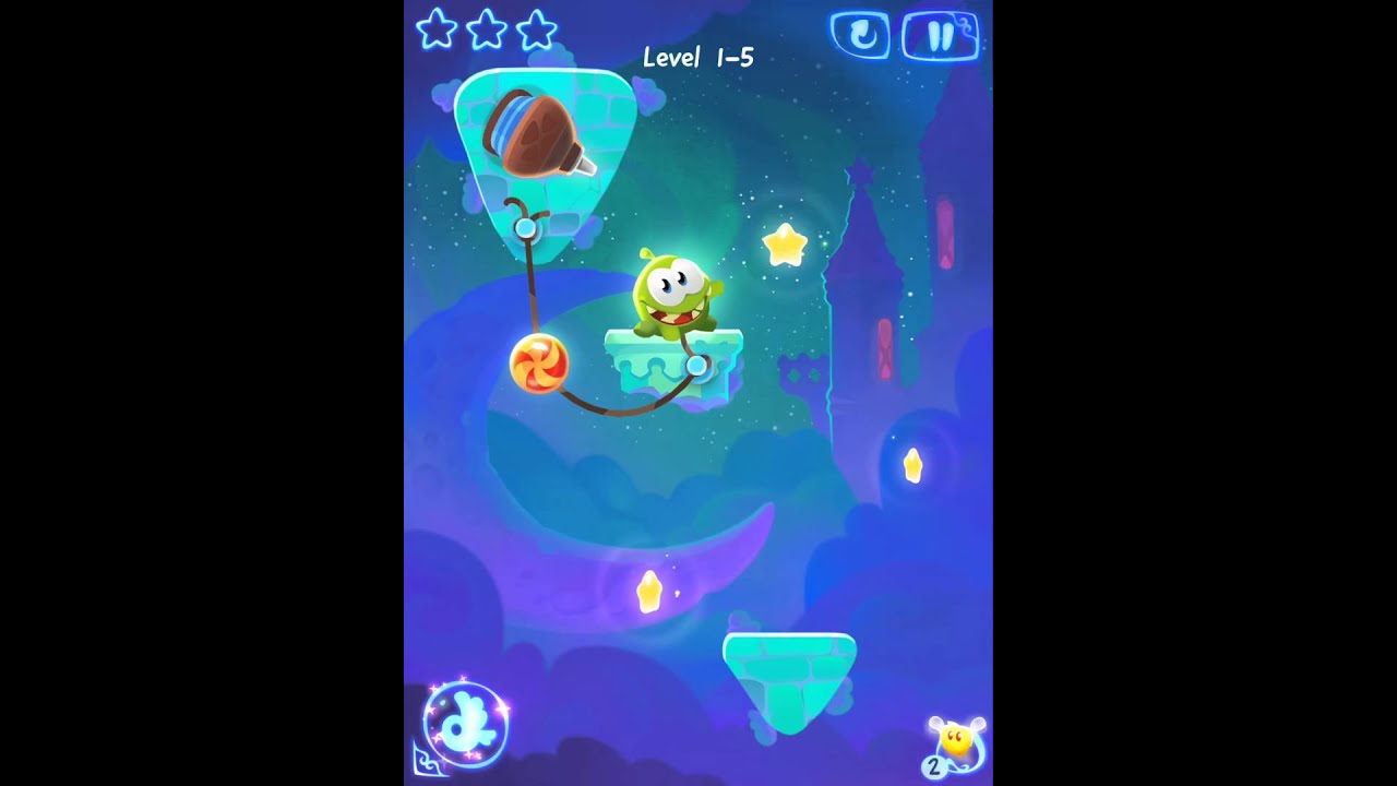 Cut the Rope Magic: Sky Castle Level 1-5 3 Stars