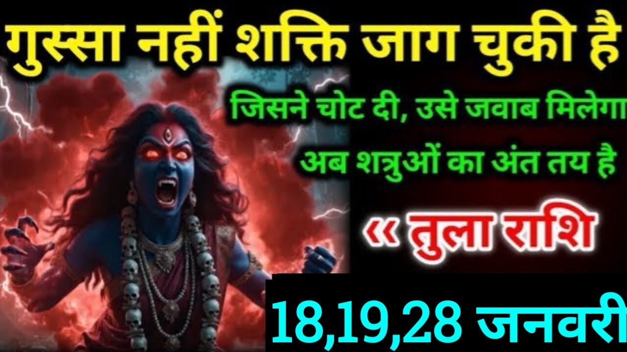 तुला राशि - 16,17,18 जनवरी 2026/बेटा गुस्सा नहीं शक्ति जाग चुकी हैं/अब जिसने चोट दी उसे जवाब मिलेगा