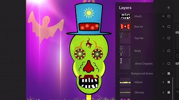 Design A Skull Animation On the iPad Using Assembly and Procreate Apps