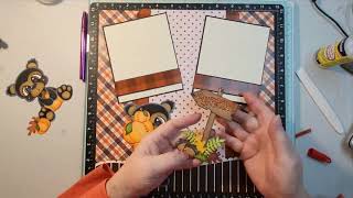 AUTUMN BEARS SCRAPBOOK LAYOUT PROCESS