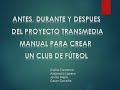 Antes, durante y después del Proyecto Transmedia Manual para crear un club de fútbol