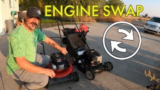 How to CHANGE an ENGINE on a lawn mower