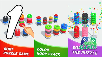 Color Sort Puzzle: Color Hoop Stack Puzzle Gameplay Walkthrough #1 (Android, IOS)