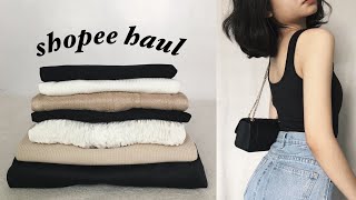 affordable basics SHOPEE try-on haul (clothes, bags, accessories)